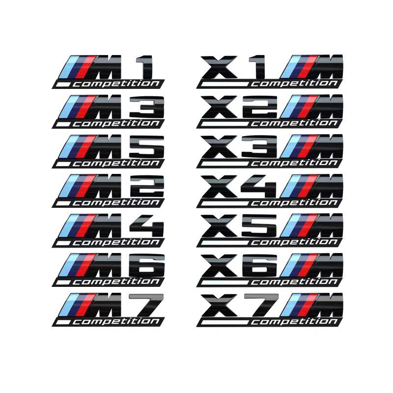 Lesklý černý 3D ABS COMPETITION ABS Znak Thunder Edition Pro BMW M1 M2 M3 M4 M5 M6 M7 M8 Samolepka na znak kufru auta