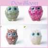 Crystal Resin Owl Desk Decor With Sparkling Stones For Home Office Gift Ideas