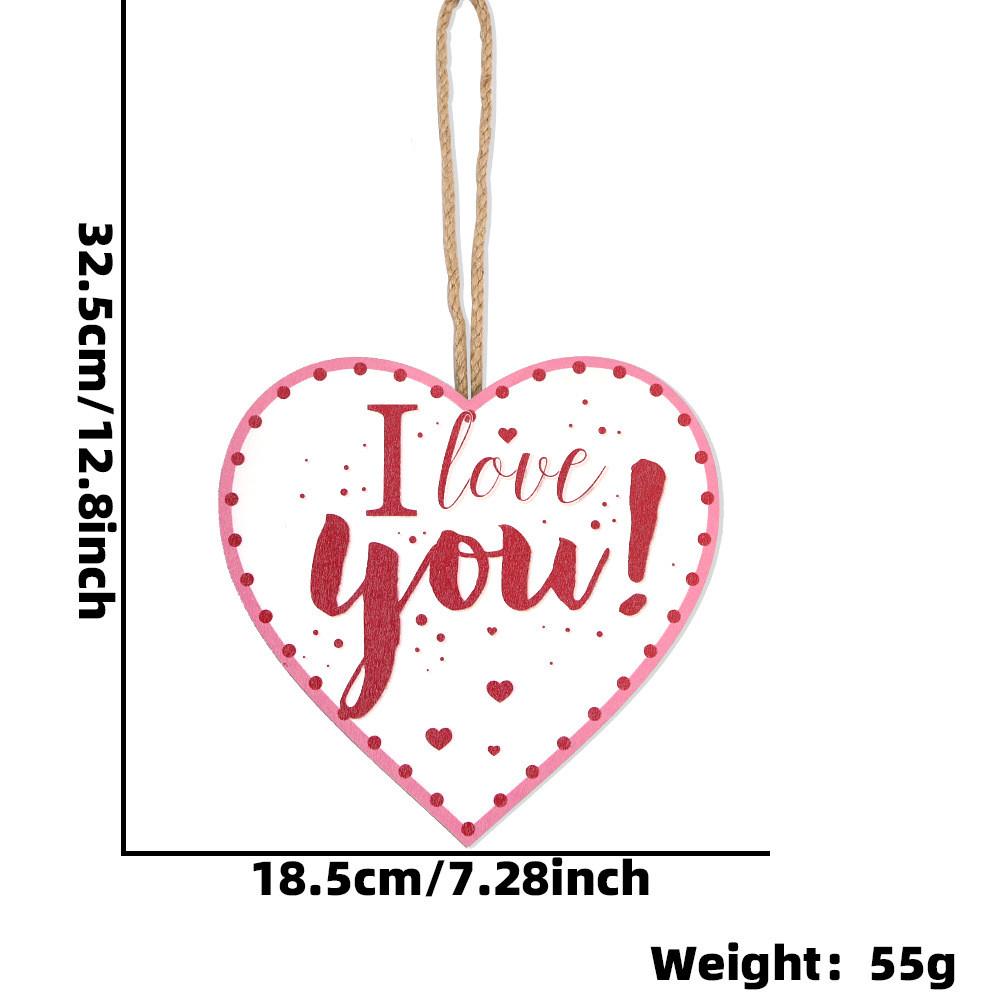 Romantyczna Drewniana Dekoracja w Kształcie Serca Wisząca Ozdoba na Walentynki