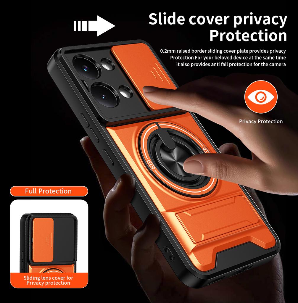 Shockproof Magnetic Phone Case for Xiaomi Poco X8 Pro Max X7 X6 Pro F8 Ultra Armor Hard Slide Camera Protection Lens Stand Cover