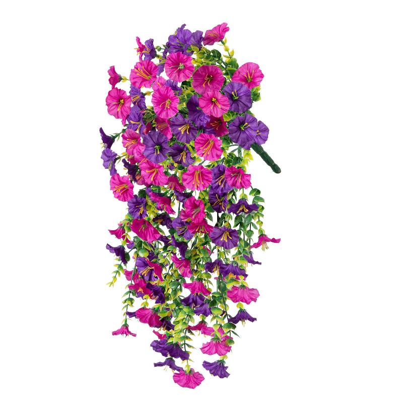 Artificial Morning Glory Silk Flower Vine Hanging Garland Fake Flower String For Home Wedding Outdoor Wall Garden Decor