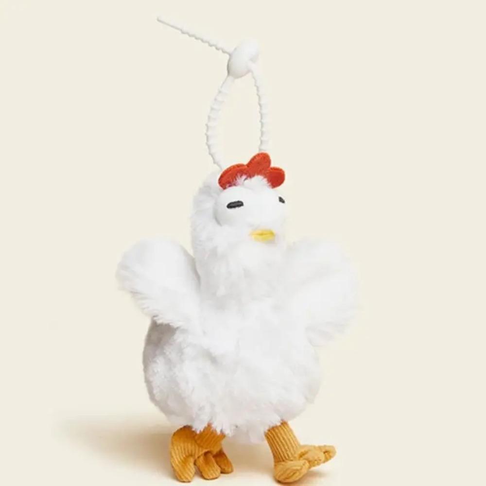 Simulation Plush Chicken Keychain Cartoon Egg-laying Animal Key Holder Hens Key Ring  Girls