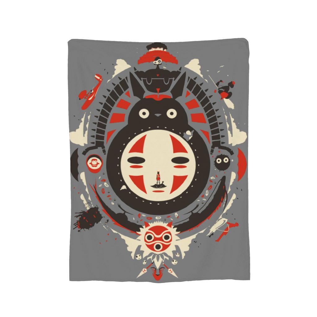 Cute T-Totoros Miyazaki Hayao Blanket Flannel Textile Decor Multi-function Super Soft Throw Blankets for Bed Office Bedspread