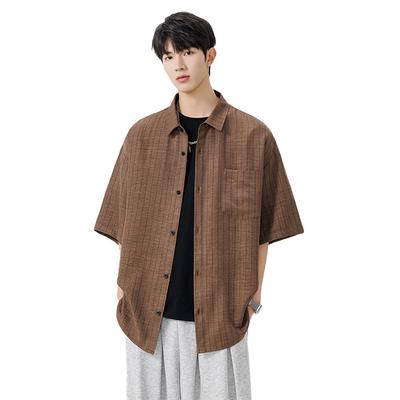 Short Sleeved Shirt Men's Summer Thin Casual Versatile Casual Half Sleeved Lapel Shirt