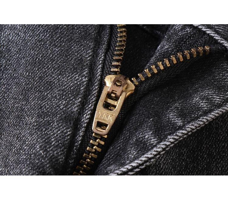 Korean Style High-Waisted Elastic Denim Skinny Pants for Women - Slim-Fitting Nine-Point Pencil Design