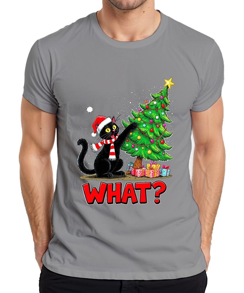 What Black Cat Christmas Funny Xmas Tree Gifts Unisexs Tshirt