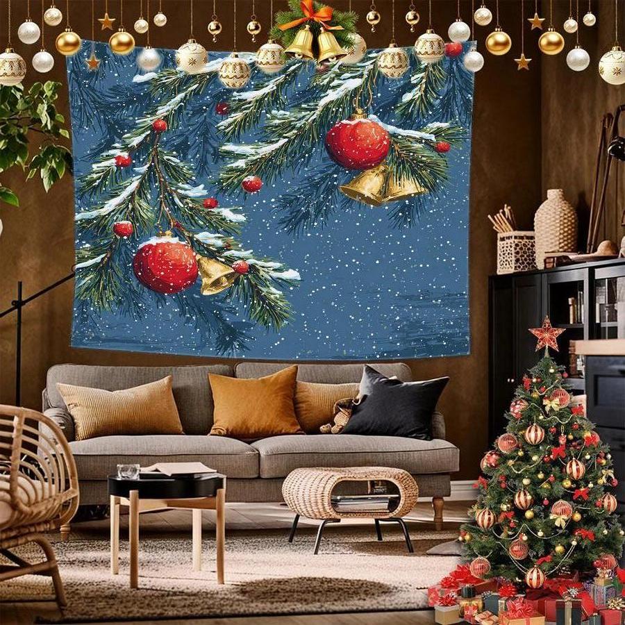 Christmas Pine Tapestry Background Cloth Hanging Cloth Bedroom Bedside Decorative Wall Cloth Rental Dormitory Tapestry