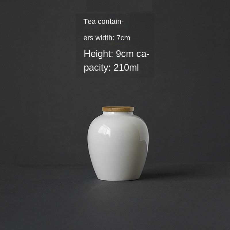 European White Porcelain Jar Bamboo Lid Seal Portable Tea Box Moisture Resistant Coffee Candy Tank Decorative Jar Home Decor New