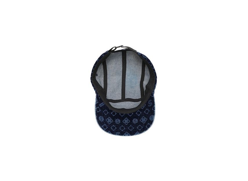 Supreme Cappellino da campo in denim floccato blu