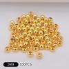 100Pcs  Gold Plated Ball Crimp End Beads,Crimps Beads,2Mm 2.5Mm 3Mm Stopper Spacer Beads For Diy Jewelry Making Supplies