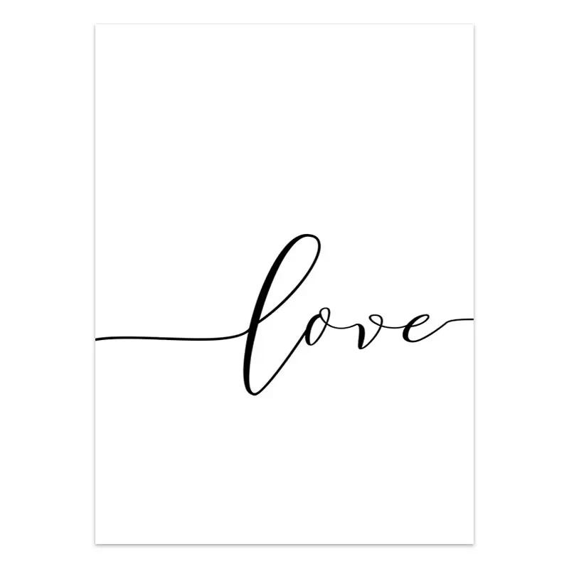 Black White Couple Line Wall Art Canvas Painting Line Drawing Hand Love Kiss Posters and Prints Nordic Picture Living Room Decor