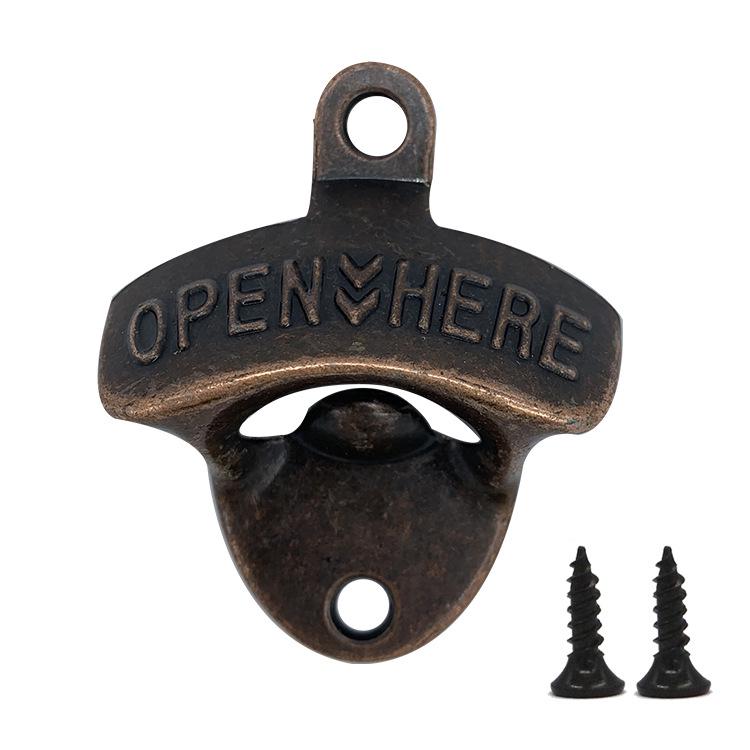 Antique Zinc Alloy Wall-Mounted Bottle Opener