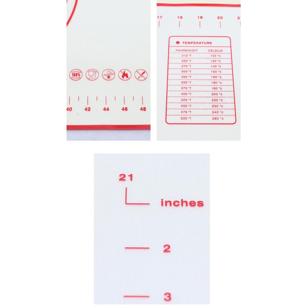 Silicone Baking Mat With Scale Rolling Dough Pad Kneading Dough Mat Non Stick Pastry Oven Liner Bakeware