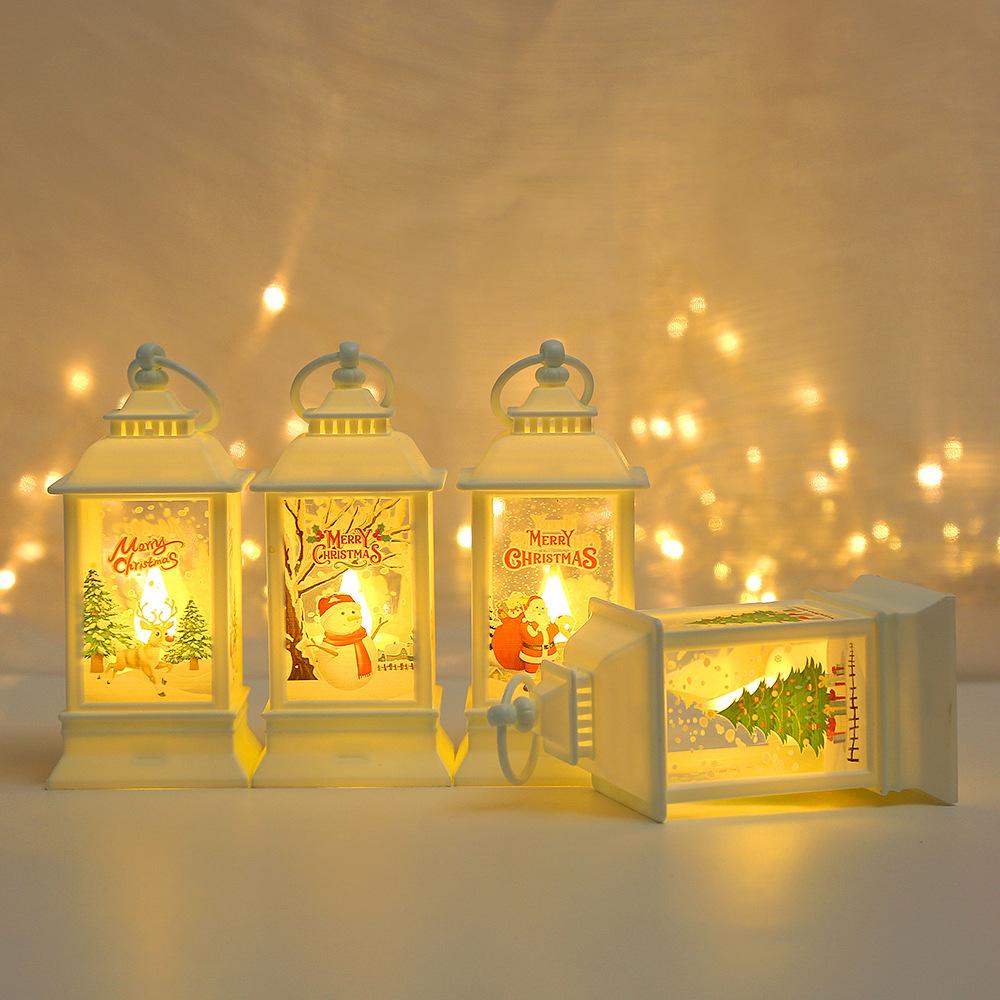 

Christmas Oil Lamp Portable Vintage LED Night Lights Battery Powered Home Hanging Lanterns Festive Party Decor Gift New Year 5x5x12.5cm