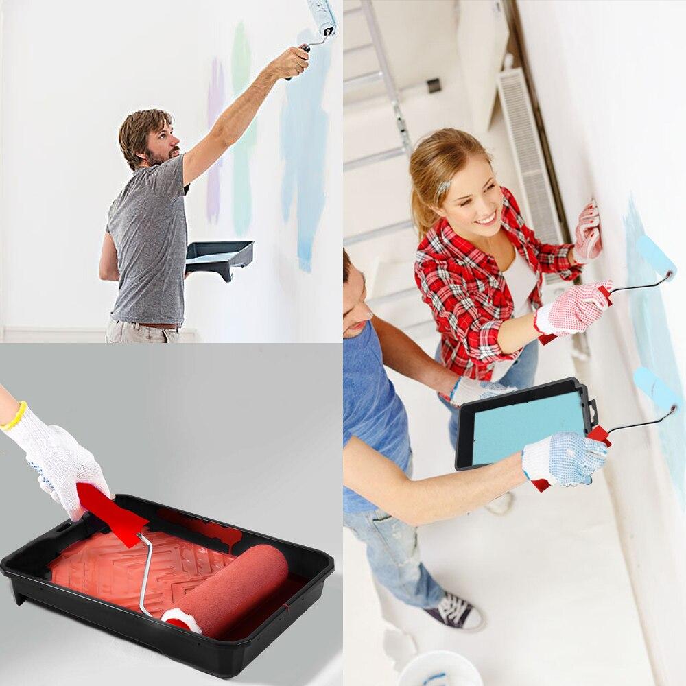 WISEUP 10pcs Mini Wall Painting Roller Painting Hand Tools Set For Home Repair Wall Painting Foam Microfiber Roller Covers