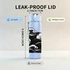 1PC Black White Ocean Wave Art Print 750ml Color Plastic Sports Water Bottle Leakproof Flip Straw Lid Suitable for Sports Office Home Use