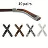 10 Pairs Silicone Anti Slip Ear Hook Eyewear Transparent Anti Slip Silicone Ear Hook Temple Tip Holder Eye Glasses Accessories