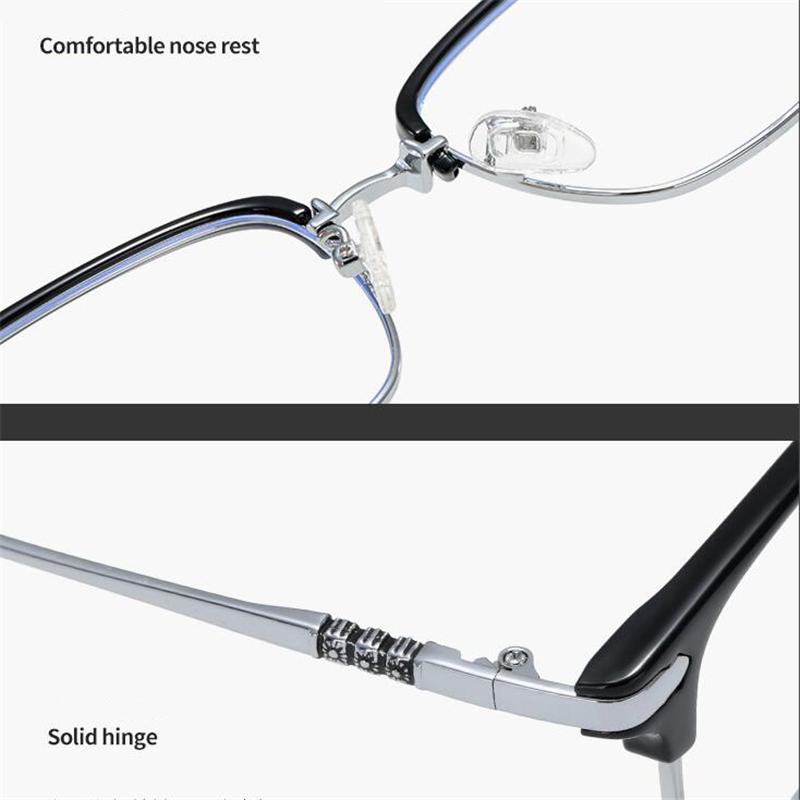 0 -0.5 -0.75 To -6.0 Half Frame Square Prescription Glasses For The Nearsighted Anti Blue Rays Presbyopic Glasses +0.5 To +4.0
