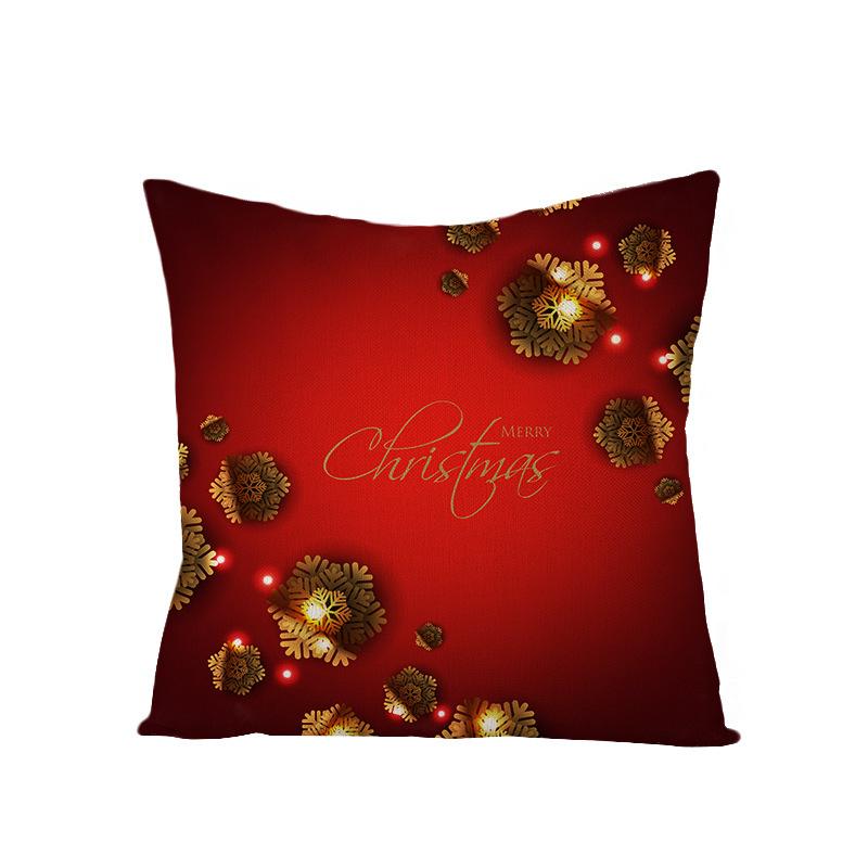 New Christmas Pillow Cover Printed Decorative Cushion Cover Home Sofa Cushion Linen Sofa Back