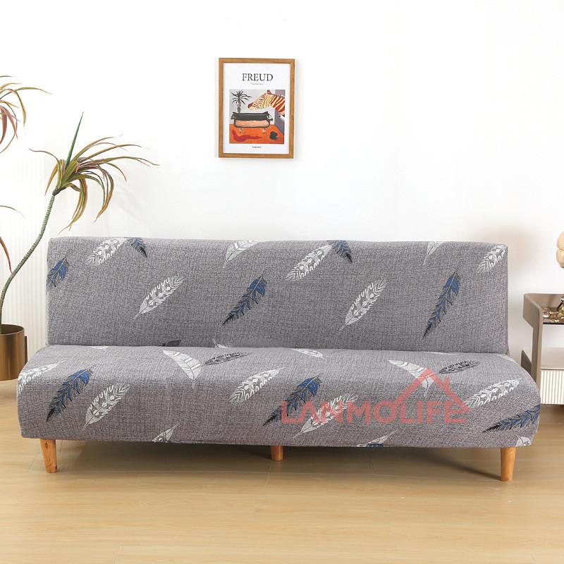 

Чехол для складного дивана-кровати с простой эластичностью, без подлокотников, утолщенный, пыленепроницаемый чехол для дивана, все включено 190—210cm серый