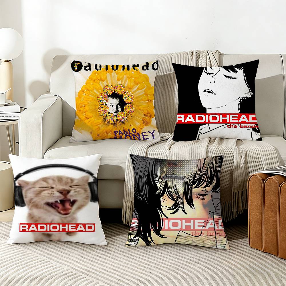 Cool RRadiohead Band Pillow Case Living Room Sofa Cushion Cover Suitable For Home Bedroom Room Decoration