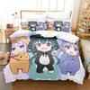 3D Anime Kuma Kuma Kuma Bear Printed Bed Set Duvet Cover Pillowcase Bedding Set Bed Linen Sheet Quilt Cover Full Queen King Size