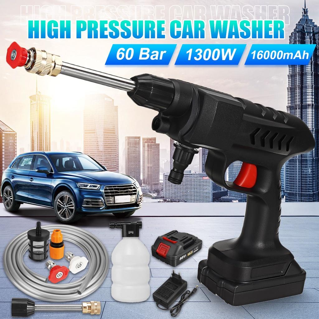 88VF 1300W Spray Water Guns With 16000mAh Battery Car Wash Cleaning Machine For 18V Battery High Pressure Cordless Washer