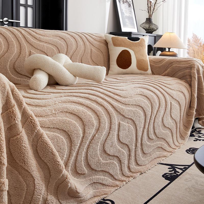 Cream Winter Sofa Blanket: 2026 Plush Ultra-Large One-Piece Cover & Cushion.