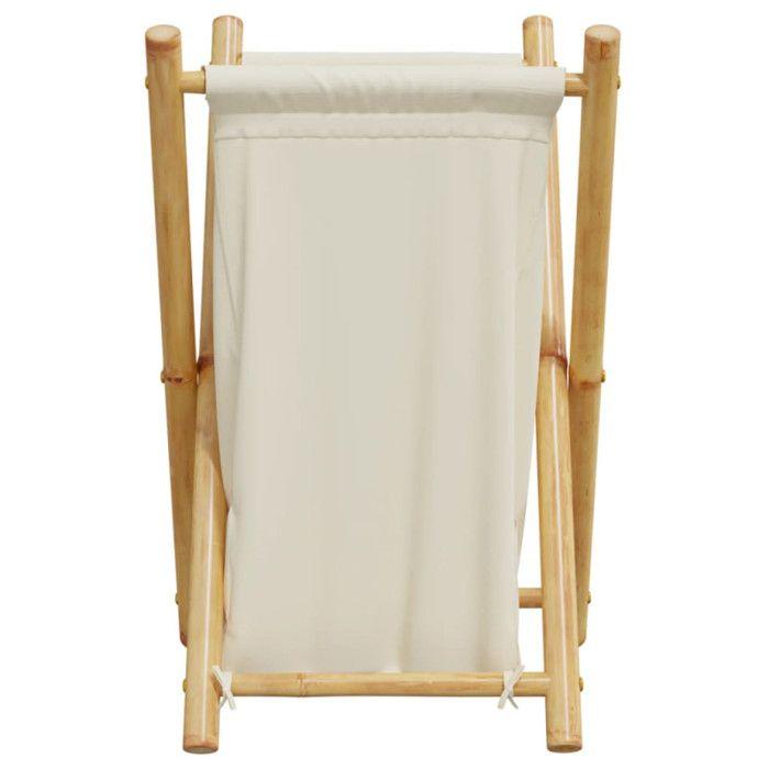 Panier à linge - vidaXL - Bambou - Blanc crème - Design contemporain - Pliable
