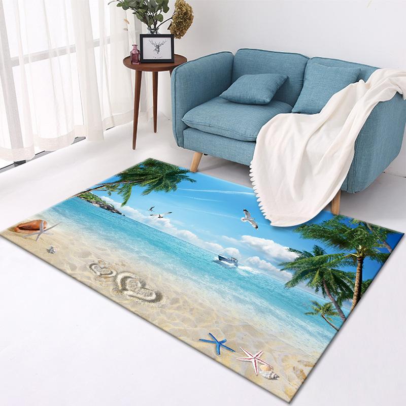 Living Room Carpet Ocean Style Office Floor Mat Sofa Bedroom Bedside Carpet Balcony Carpet