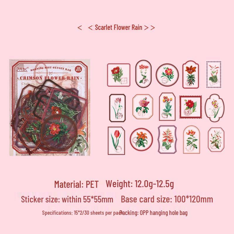 ZABC Утренний туман Цветочные Деко Наклейки - Ретро Прозрачный Коллаж для Планеров