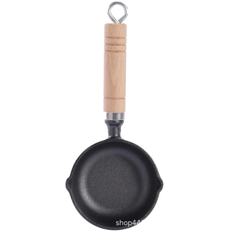 Non-Coated Thick Cast Iron Frying Pan for Eggs - Flat Bottom, Non-stick, Suitable for Induction & Gas Cookers