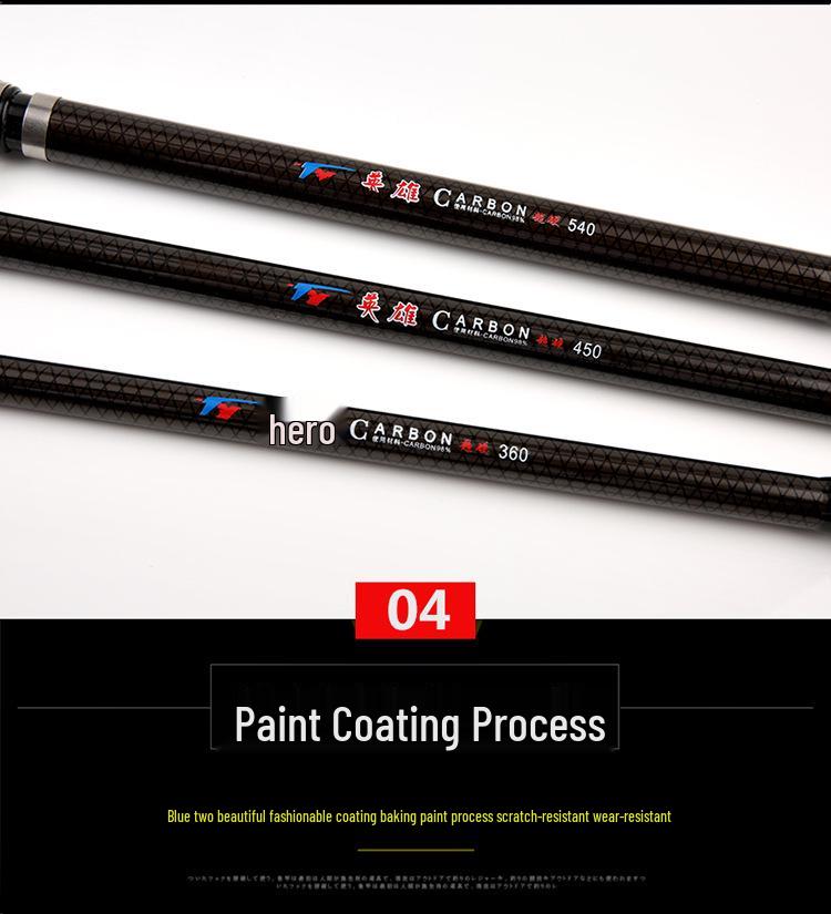 Hero Carbon Fiber Fishing Rod: Dual-Use for Hand-Held & Sea, Sizes 2.7m To 6.3m