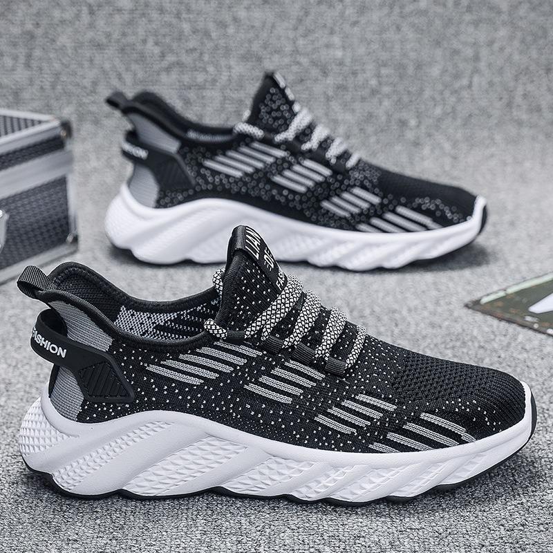 Shoes Men's Shoes Summer Breathable Thin Mesh Fly-woven Sneakers Men's Lightweight Soft Sole Running Casual