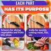 Food Scissors with Cutting Board and Vegetable Knife Food Cutters Chopper Scissor with Cutting Board Attached for Fruit Salad