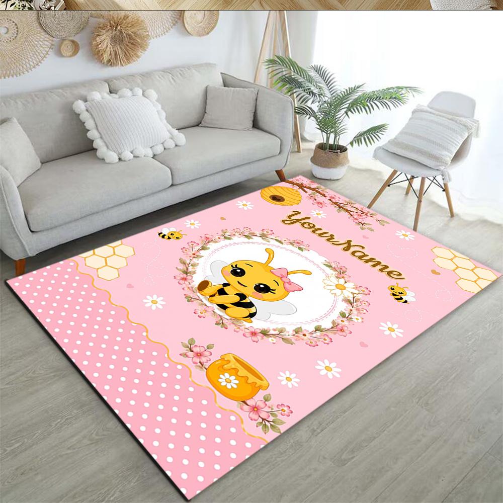 Biene Maja Customizable Name Floor Mat Perfect for Hallway Game Room Outdoor Living Rooms Antislip Carpet Office home decor Perfect Gift for Women/Men