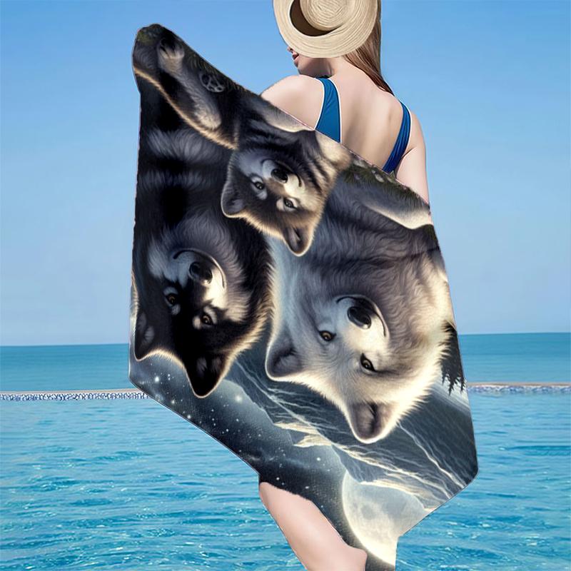 Wolf Pack Majesty Beach Towel, Super Soft Microfiber, Gift for Her/Him, Birthday, for Pool, Beach, Travel, Home Decor Fan gifts