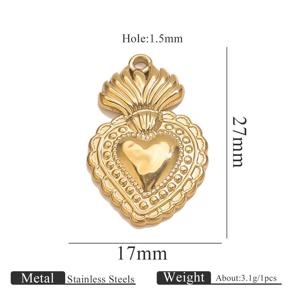 Yori 5PCS Stainless Steel Fashion Sun Love Heart Pendant Bracelet Necklace DIY Accessories Waterproof Wholesale