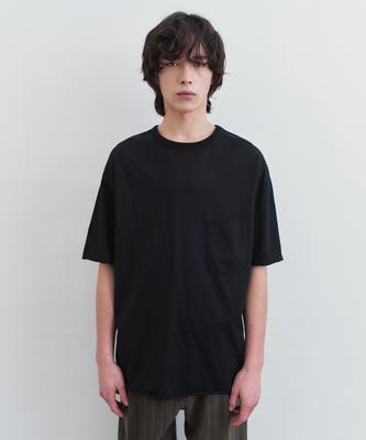 INSILENCE Oversized Cutoff Pocket T-Shirt Black