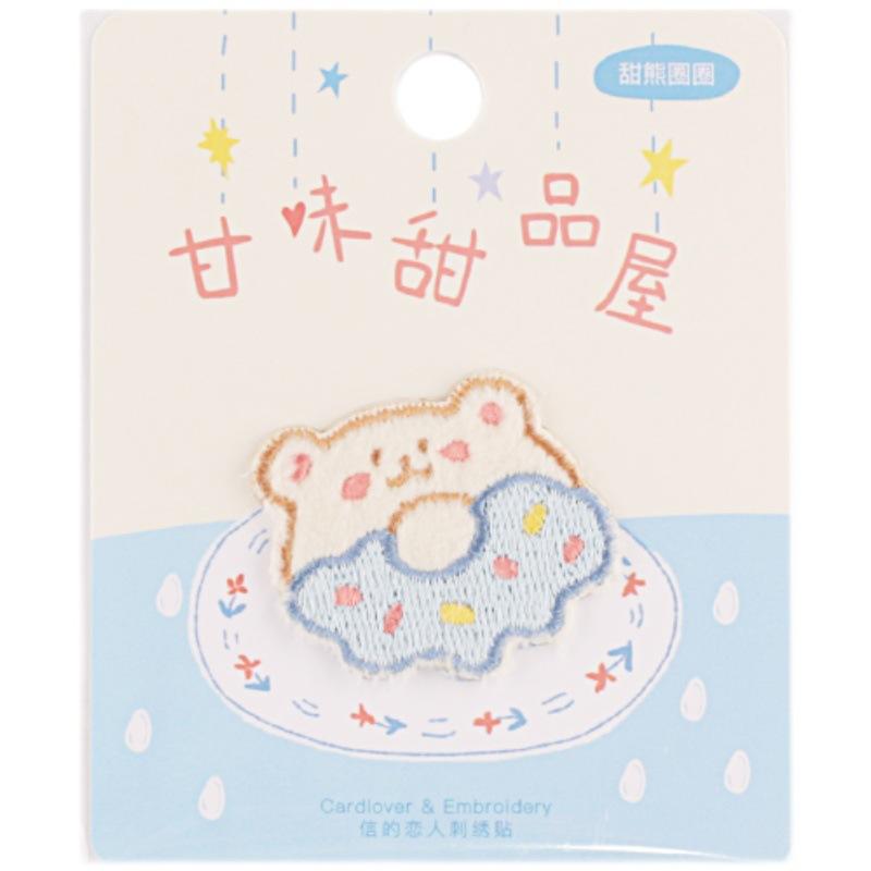 Selbstklebender niedlicher Mädchen-Stickstoffaufkleber aus Stoff, Handbuch, Handyhülle, Taschen-Dekorationsaufkleber, DIY-Flickenaufkleber für Kleidungslöcher