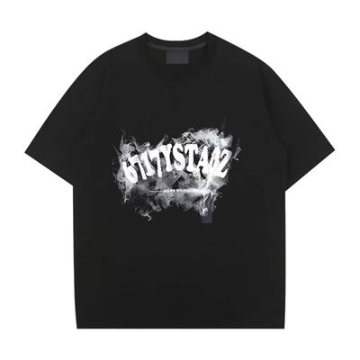 Men Gothic Letter Printed T-Shirt Hip Hop Streetwear Punk Summer Vintage Washed Oversized T Shirts Men High Quality Tops