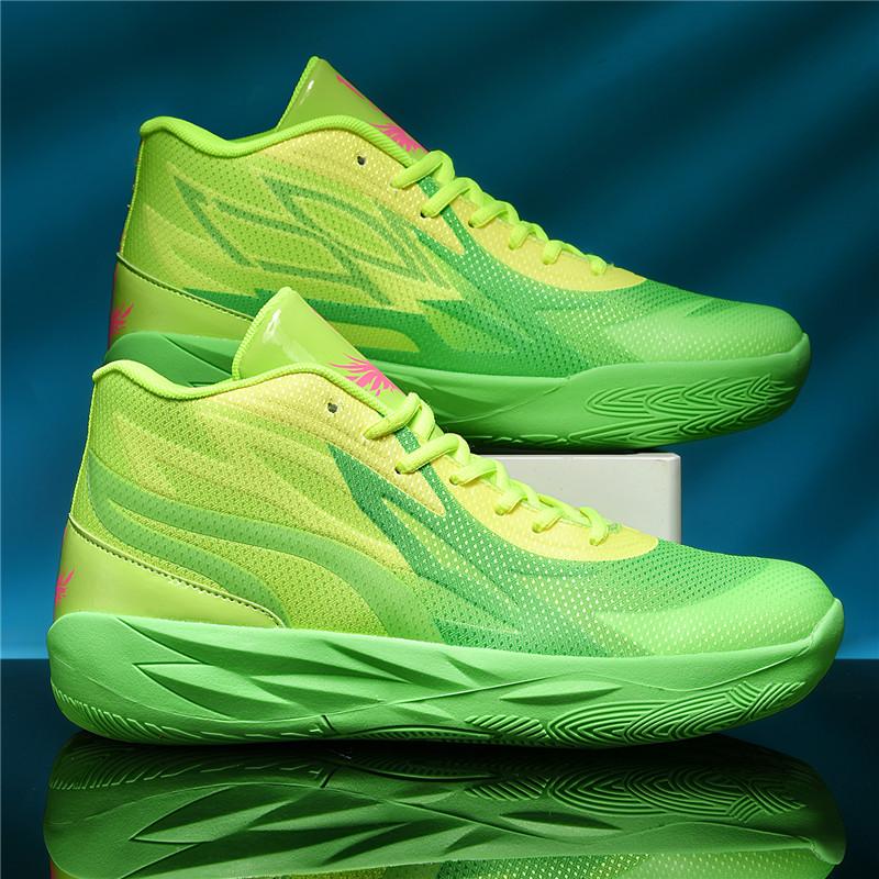 Heren basketbalschoenen Ademende demping Trainingssportschoenen Jeugd sportschool basketbalschoenen 40 green