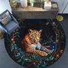 Runder Leoparden-Teppich, Teppich für Wohnzimmer, Schlafzimmer, Sofa, Spielzimmer-Dekor, Rutschfeste Fußmatte