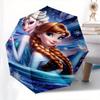 Disney Elsa,Anna,Frozen Fashion Manual Folding Umbrella - Reinforced Eight Ribs, Automatic Opening and Closing, Lightweight, Ssuitable For A