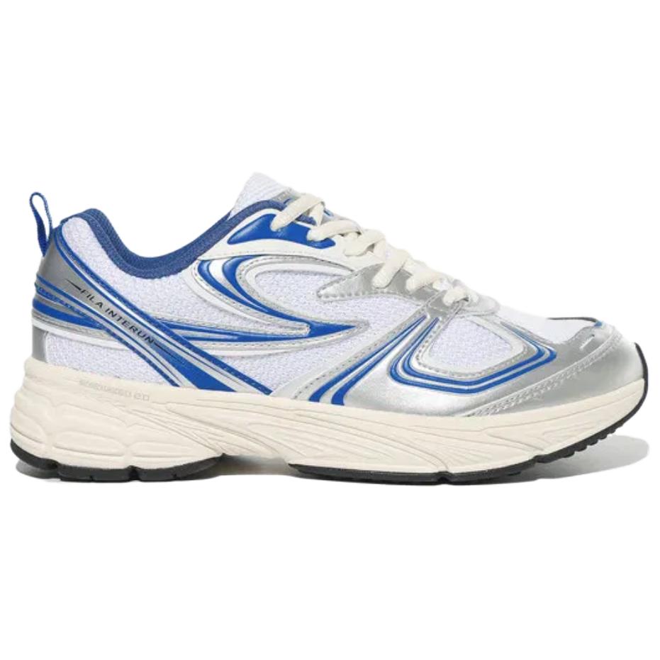 FILA Interrun Lightweight Comfortable Y2K Retro Running Shoes Low Top Casual Sneakers Unisex sneakers White Silver Blue 1RM02699G150