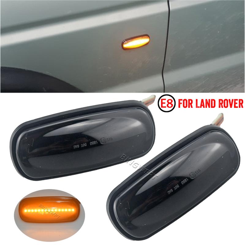 2Pcs LED Side Marker Lamp Turn Signal Indicator Light For Land Rover Defender TD5 98-15 Freelander 1 02-05 Discovery 2 99-04