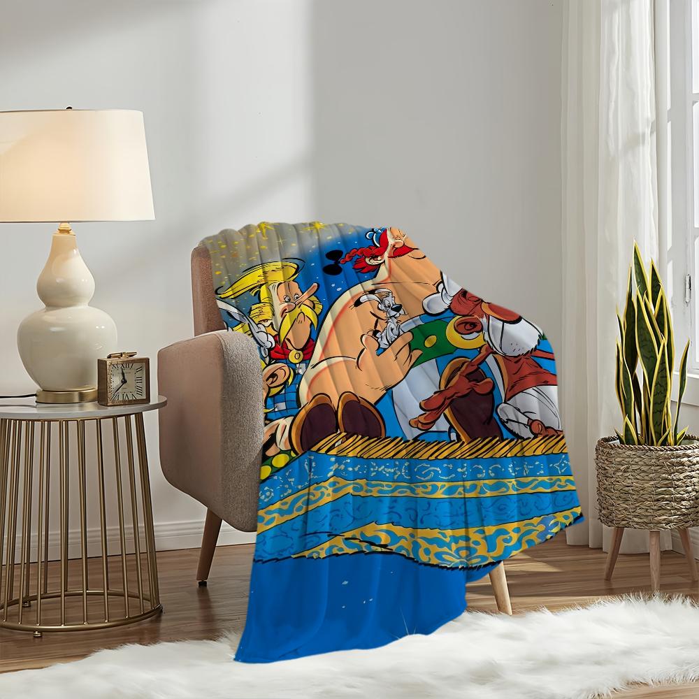 Cartoon A-Asterix And O-Obelix Blanket Soft Comfortable Nap Plush Suitable For Iiving Room Office Bedroom Birthday Home Kid Gift