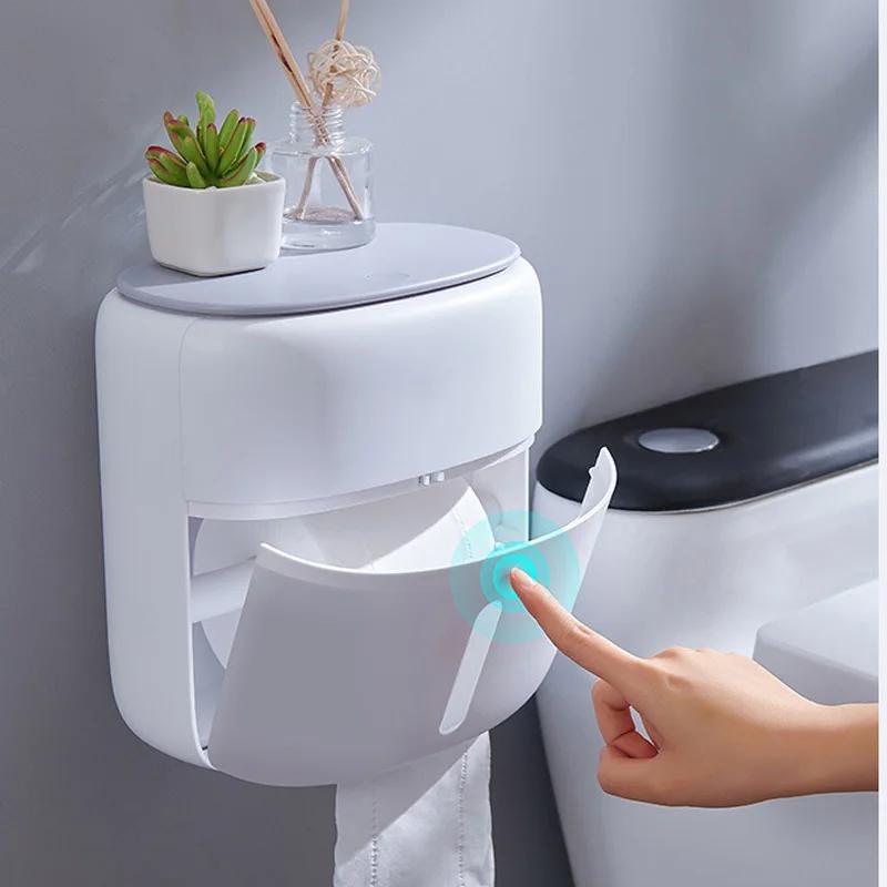 Paper towel rack storage rack suction box wall mounted waterproof roll paper rack without punching bathroom accessories