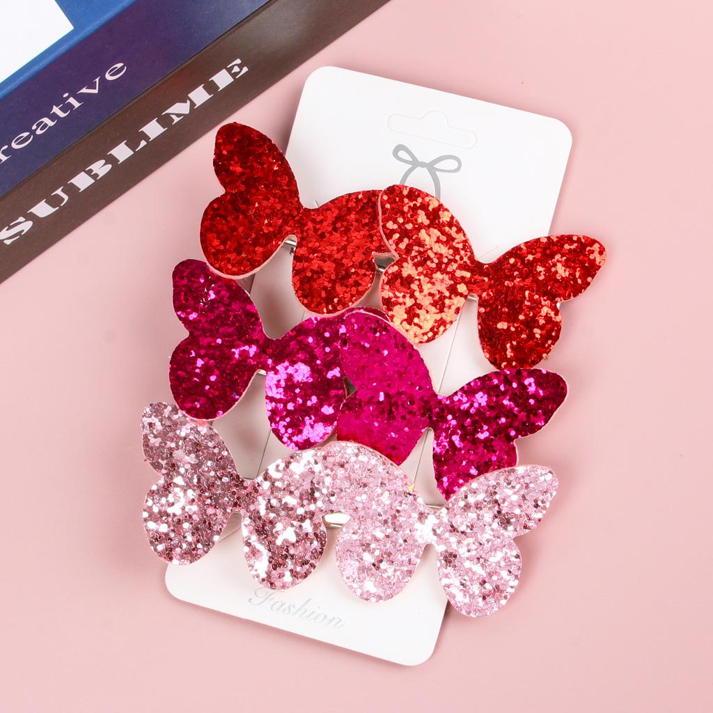 3PCS Cute Girls Hair Clips Children Kids Glitter Butterfly Hairpin Barrettes Hair Clip Headwear Women Girls Hair Accessories