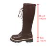 Winter Dames Rits Nieuwe Lange Laars Mode Vetersluiting Antislip Schoenen Casual Dikke Zool Trend Laarzen Comfortabele Dames Schoen Botas